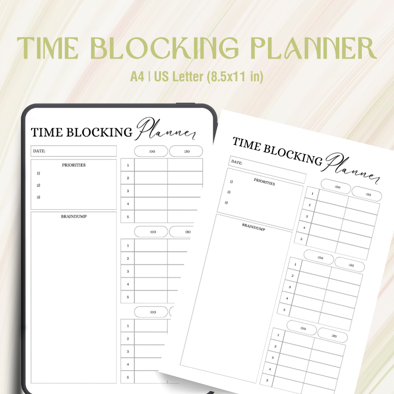 🕒 Time Blocking Planner | Digital Download | Plan Your Day With Focus ...