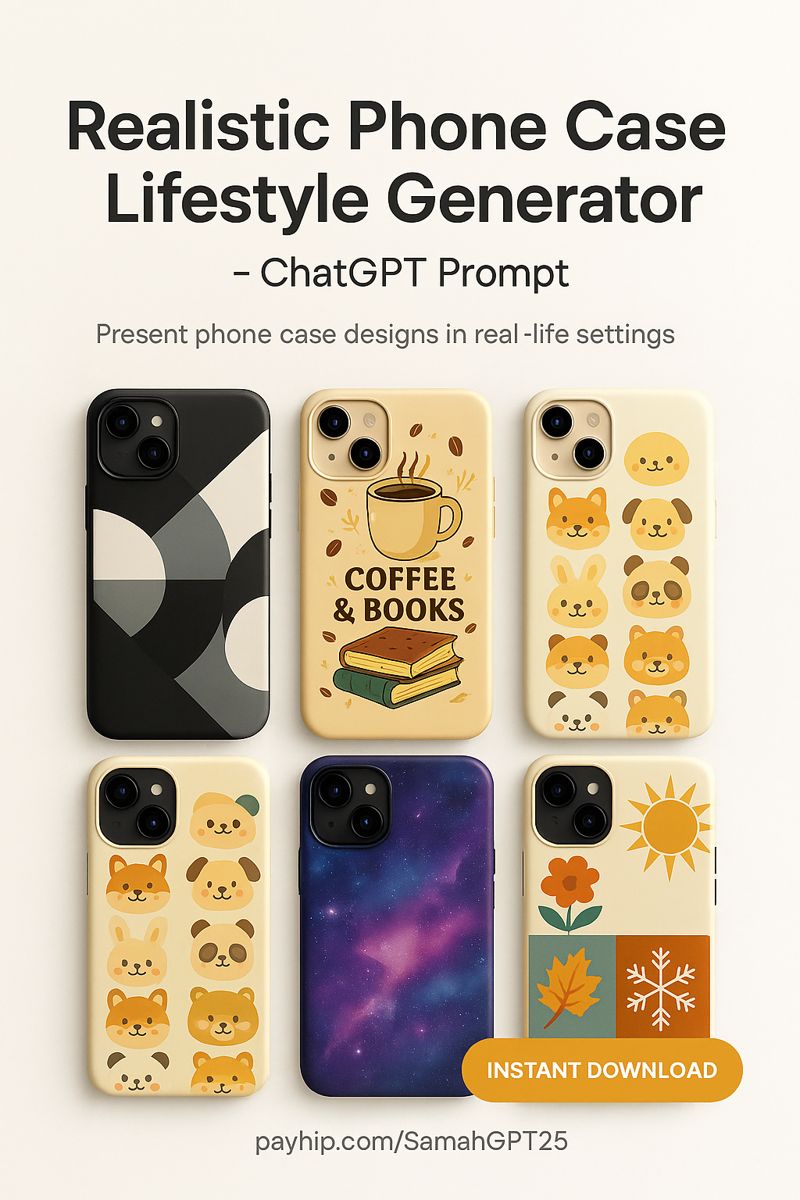 Realistic Phone Case Lifestyle Images That Sell – ChatGPT Prompt