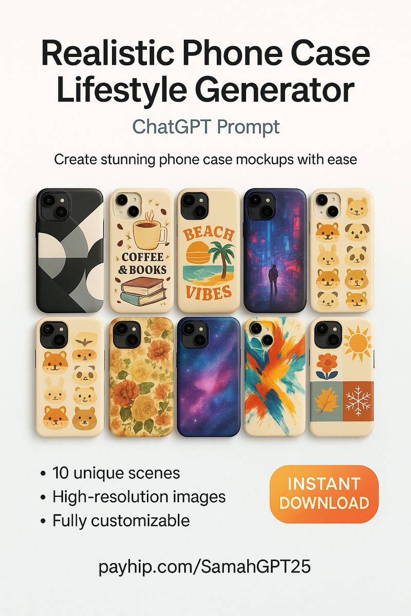 Realistic Phone Case Lifestyle Images That Sell – ChatGPT Prompt