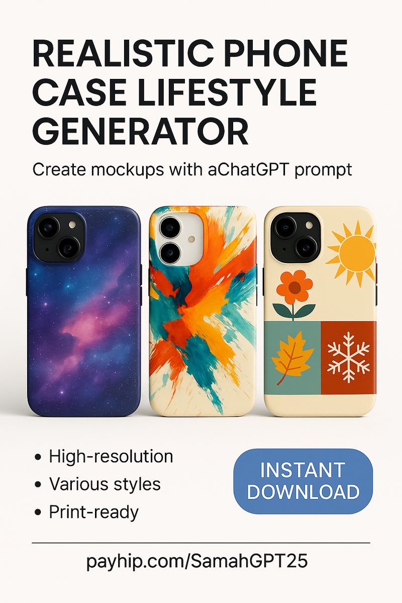 Realistic Phone Case Lifestyle Images That Sell – ChatGPT Prompt