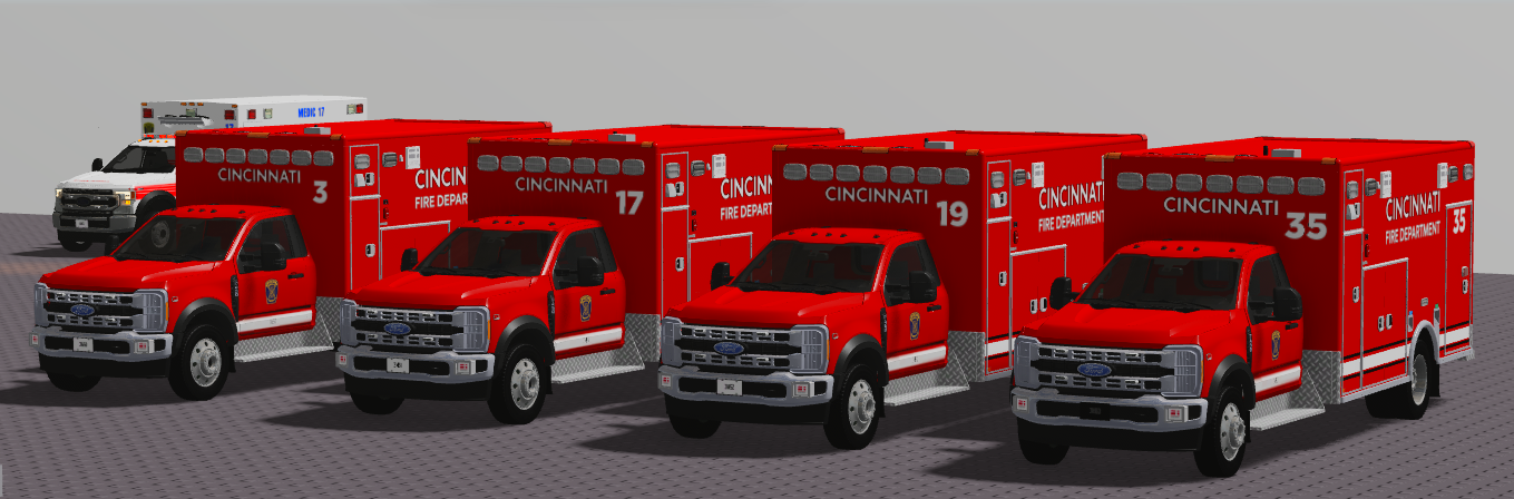Cincinnati Fire Departments 2024+ Ford/Horton ambulances, placed with medic 3, 17, 19 and 35