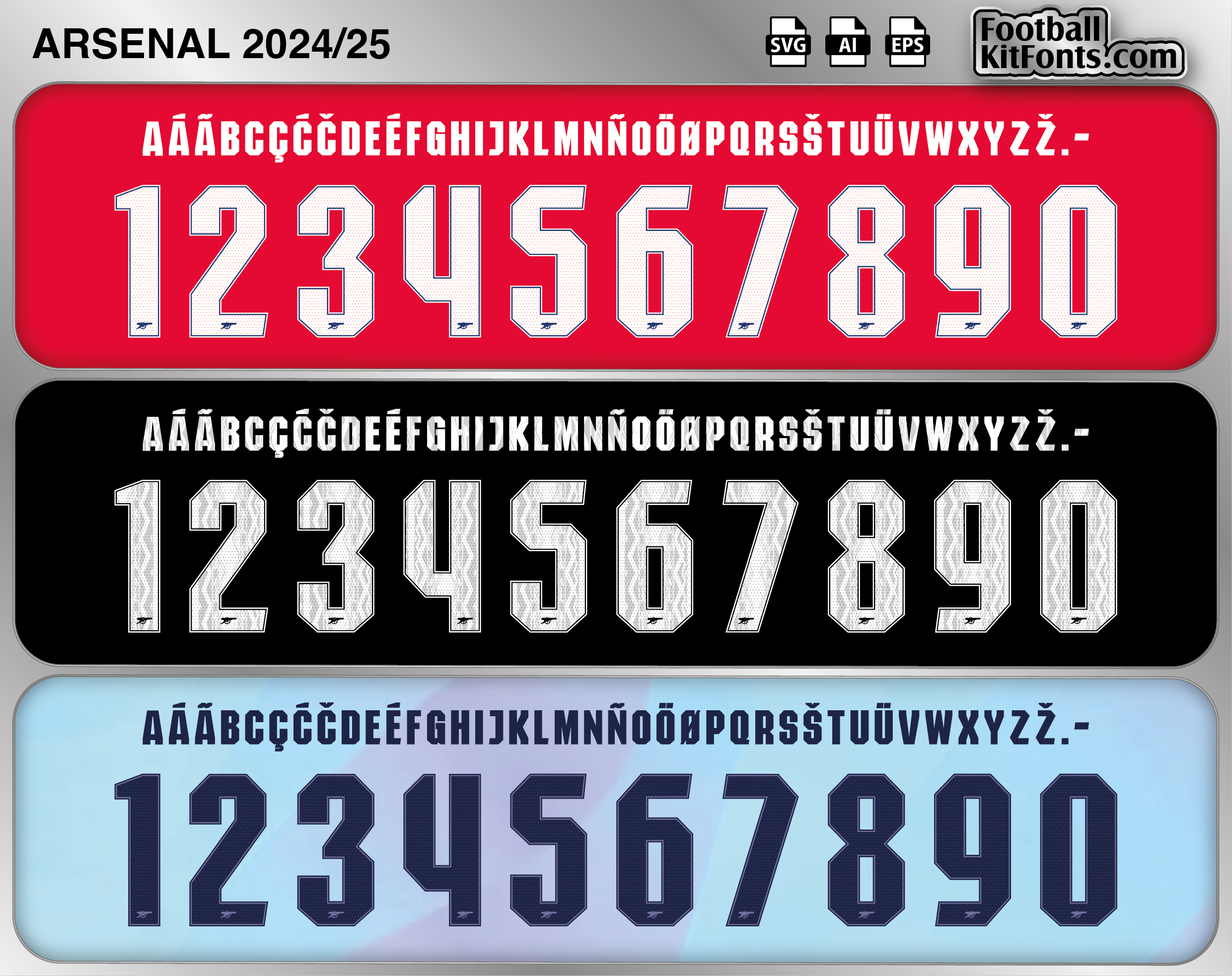 Arsenal 2024-25 Vector Font