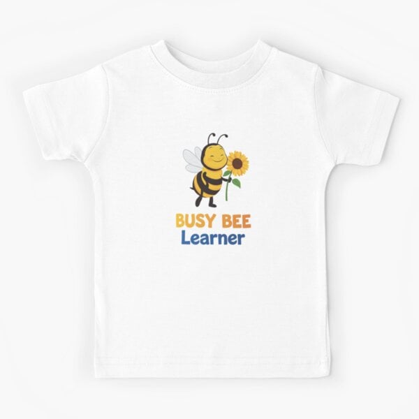 Cute Busy Bee Learner with Sunflower | Back to School Student Gift Kids T-Shirt