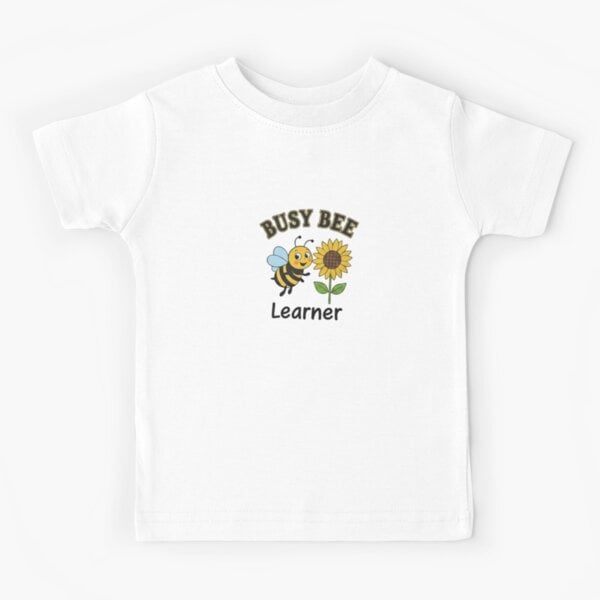 Busy Bee Learner with Sunflower | Back to School Student Gift Kids T-Shirt