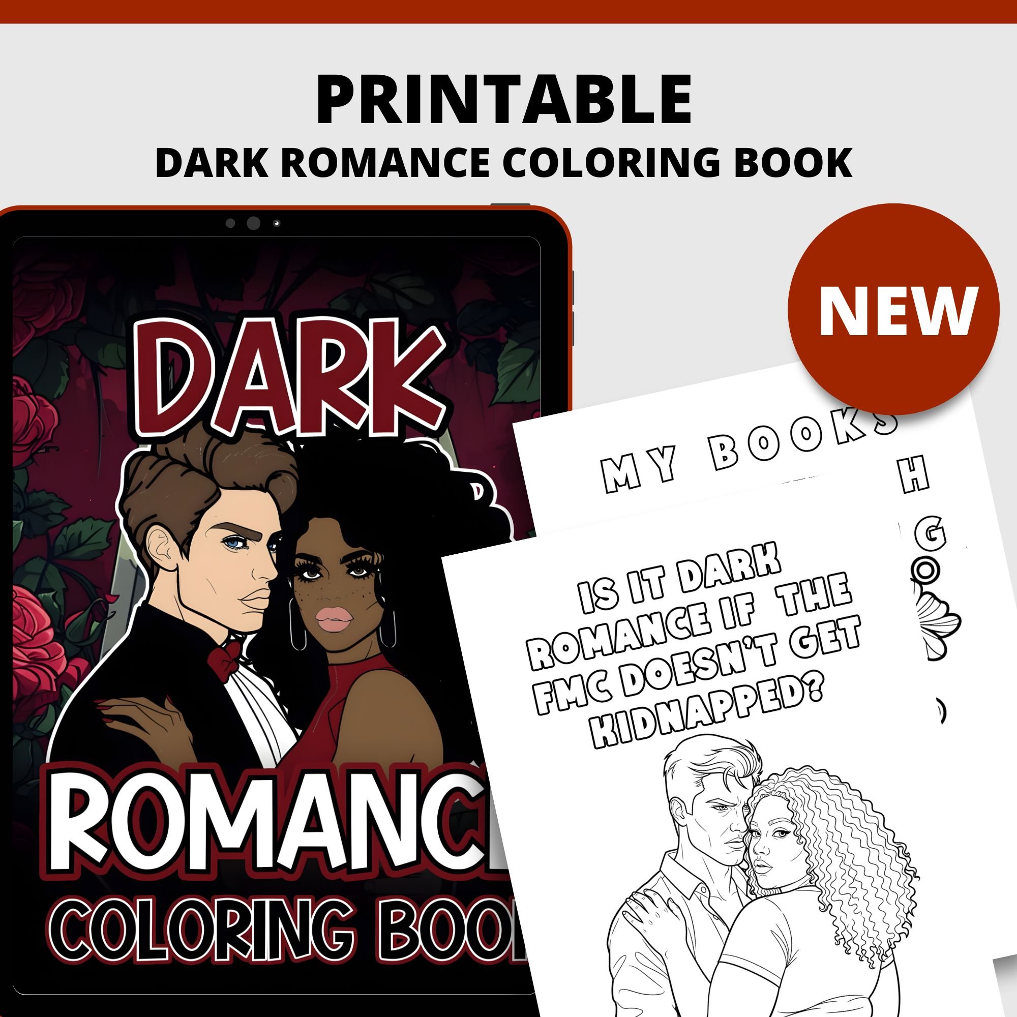 Printable Dark Romance Coloring Book