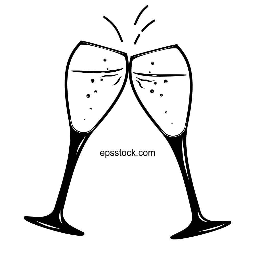 Champagne Glasses Clinking symbol