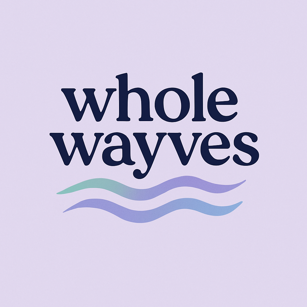 text logo for the healing brand whole wayves