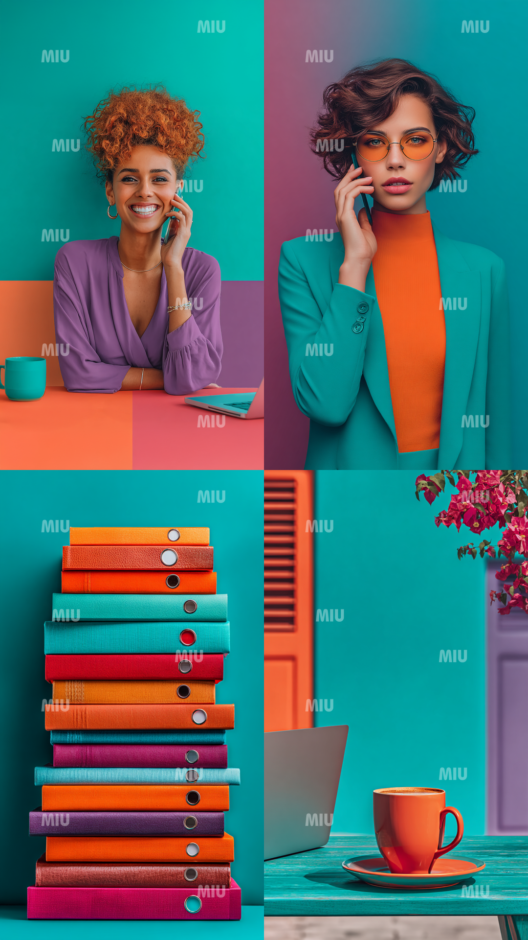 Pack Entrepreneuse Assurée Élégante – ambiance bureau moderne avec objets colorés et esprit entrepreneurial