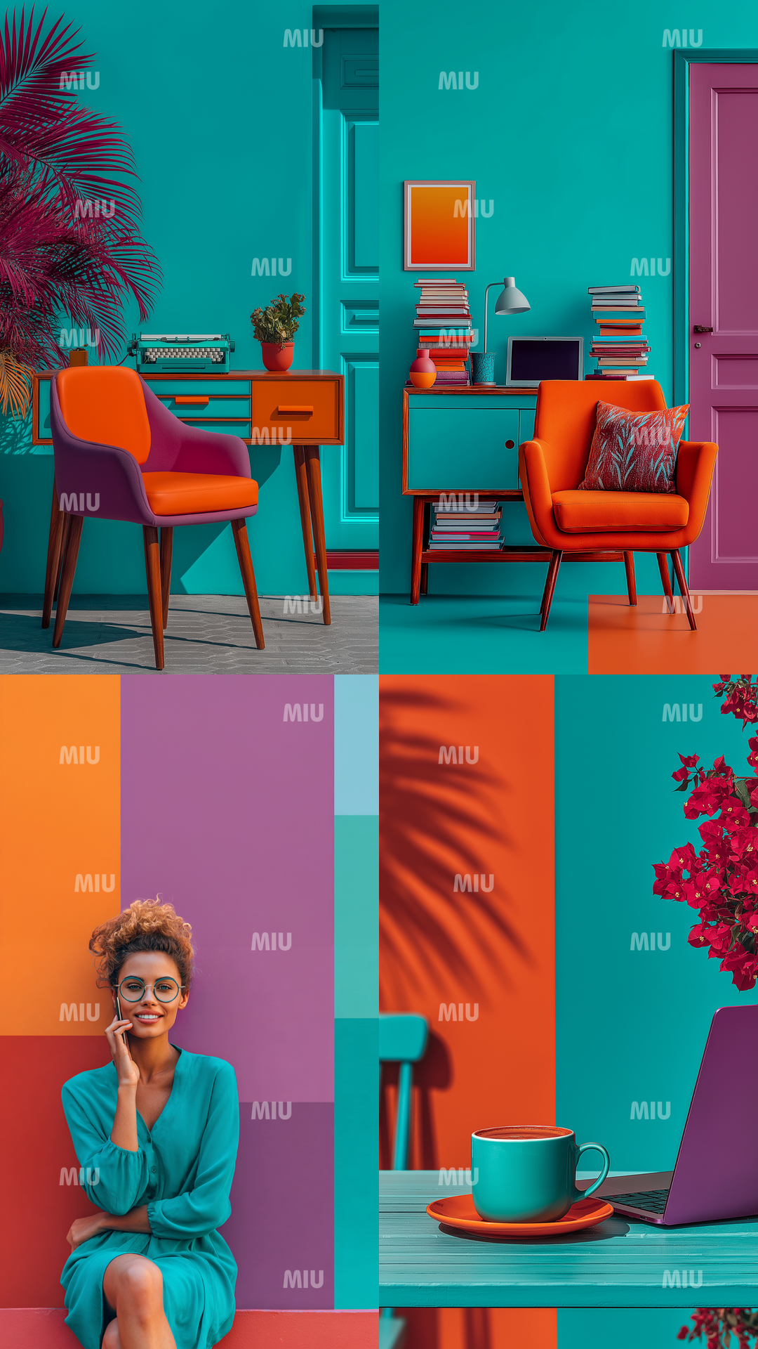 Pack Entrepreneuse Clarté Créative – montage de scènes de travail et d’objets créatifs pour la communication visuelle