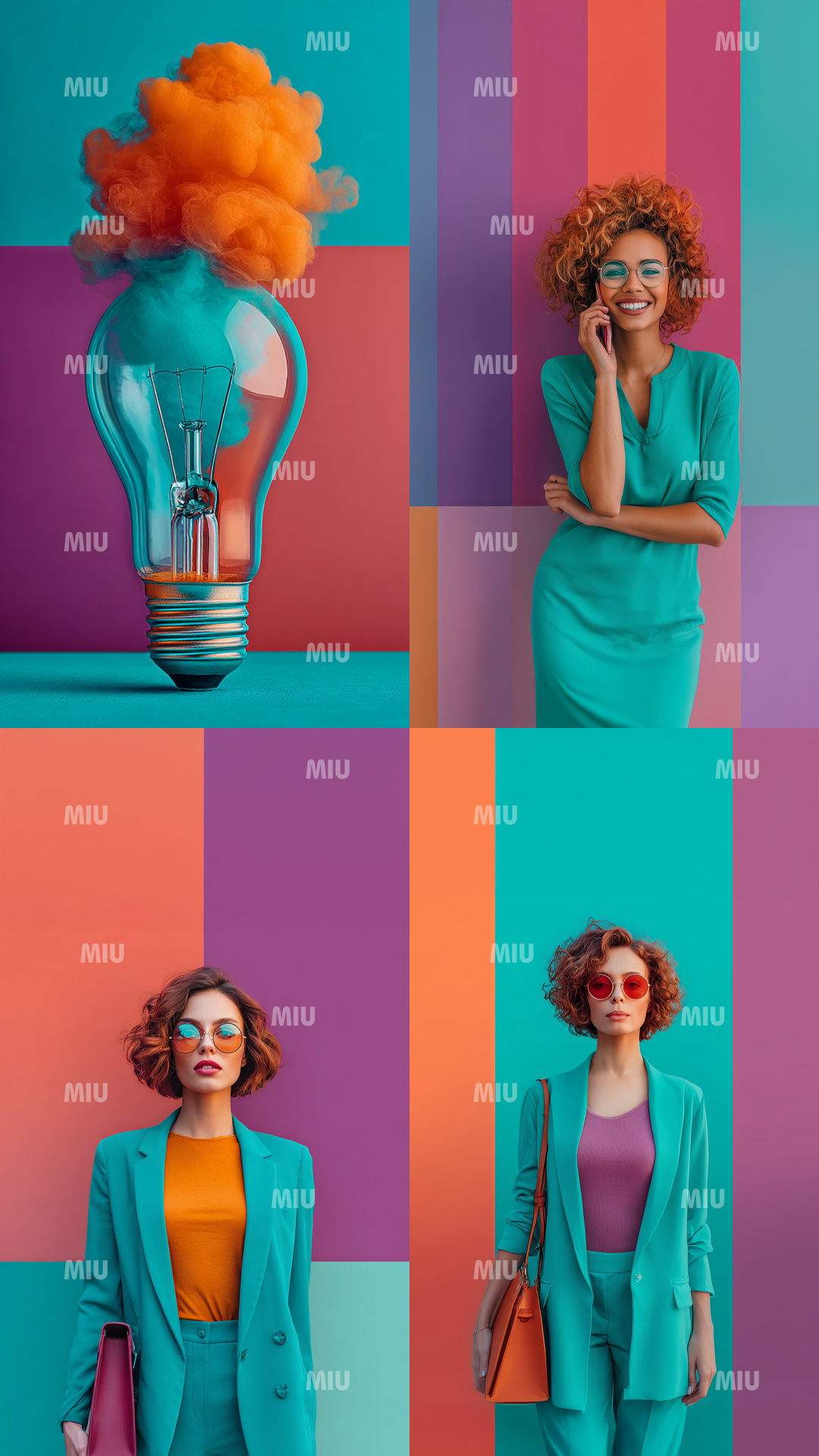 Pack Entrepreneuse Clarté Créative – montage illustrant l’organisation, la vision et l’inspiration entrepreneuriale dans un style moderne