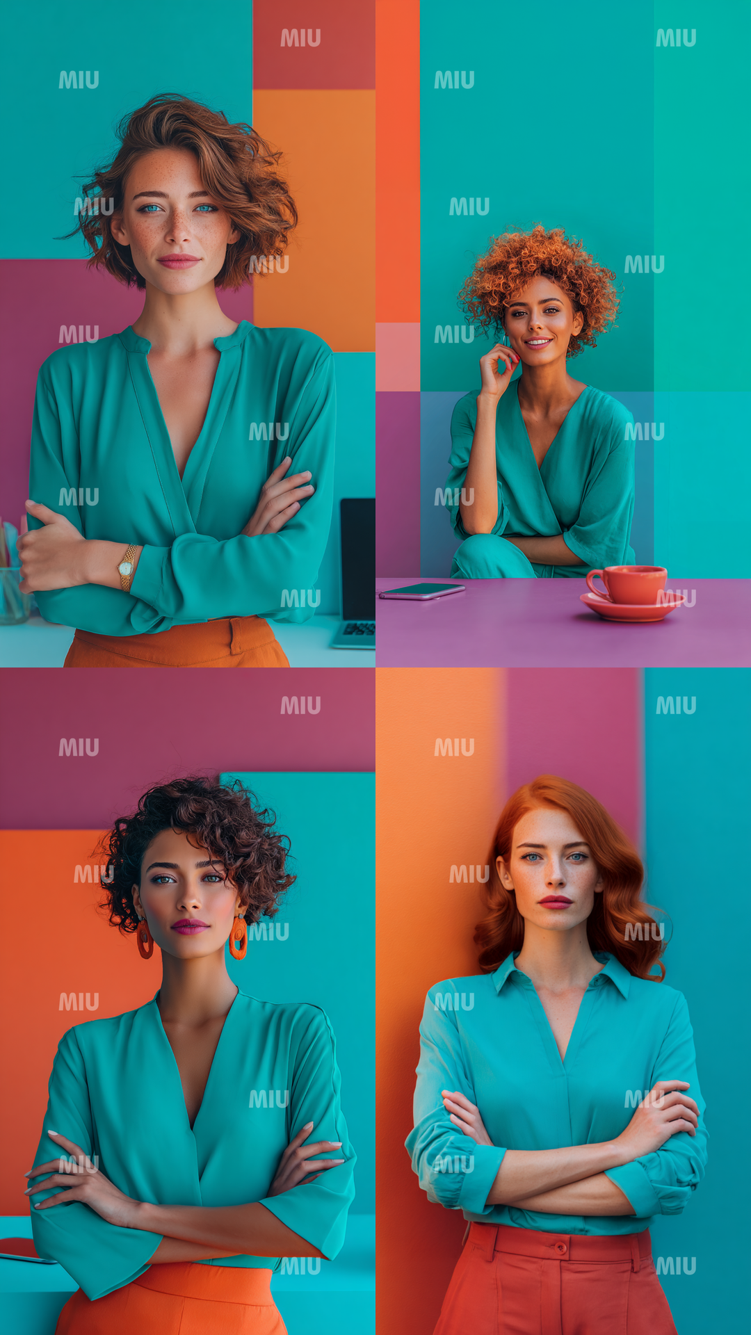 Pack Entrepreneuse Clarté Créative – composition mettant en scène des femmes entrepreneuses élégantes et déterminées