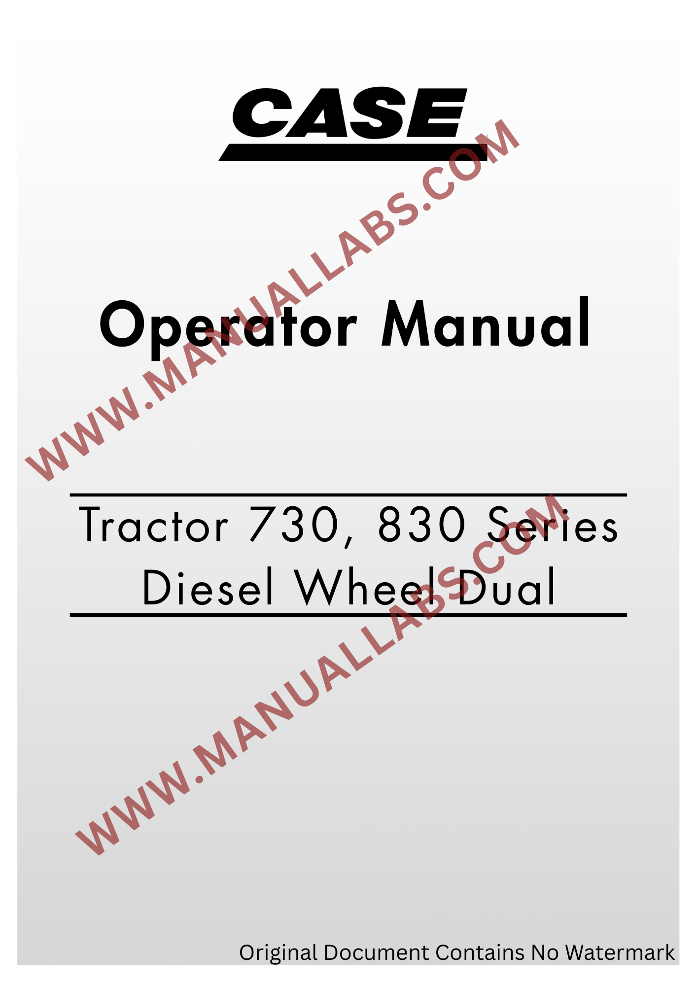 Case Tractor 730, 830 Series Diesel Wheel Dual Range Drive 9-842 ...