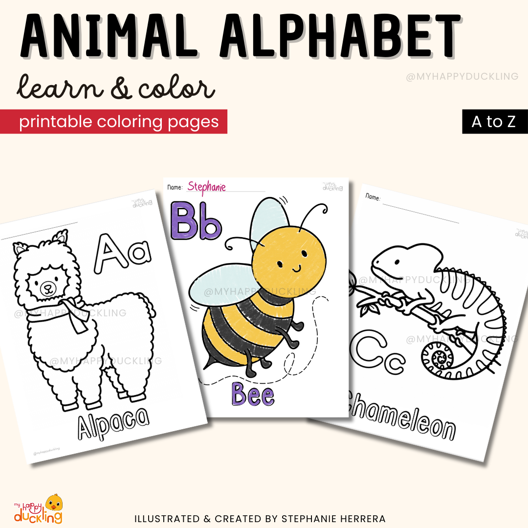 abc animal coloring pages