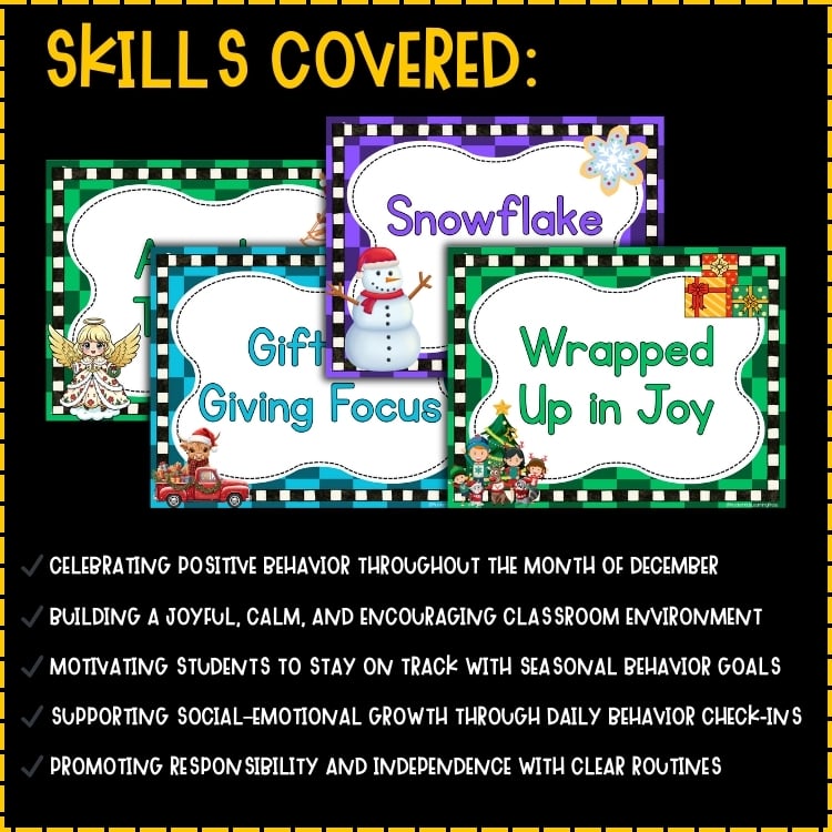 December Behavior Chart - Christmas Holiday Classroom Management Tools