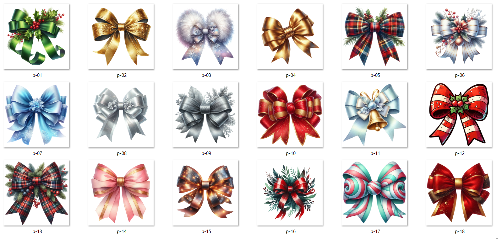 🎄 30 Christmas Bow PNG Bundle for Sublimation & Crafts - Payhip