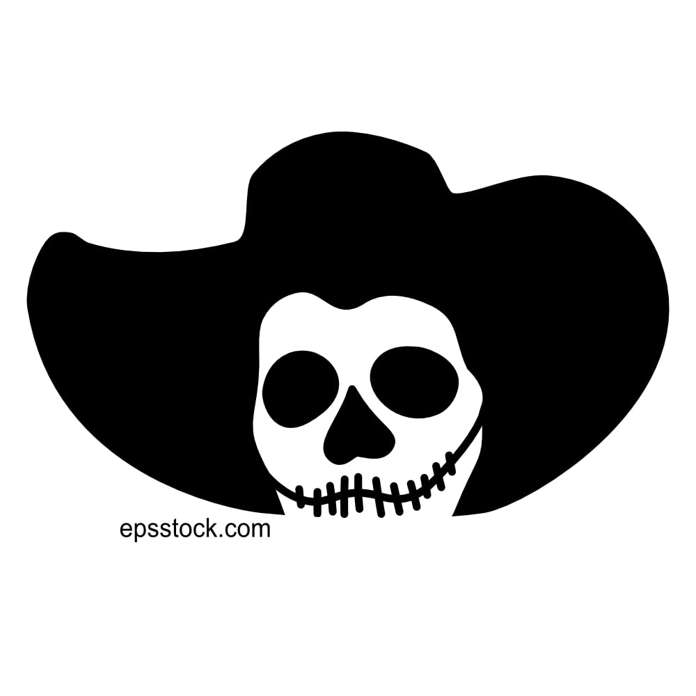 Mexican, Day of the Dead symbol, black isolated silhouette