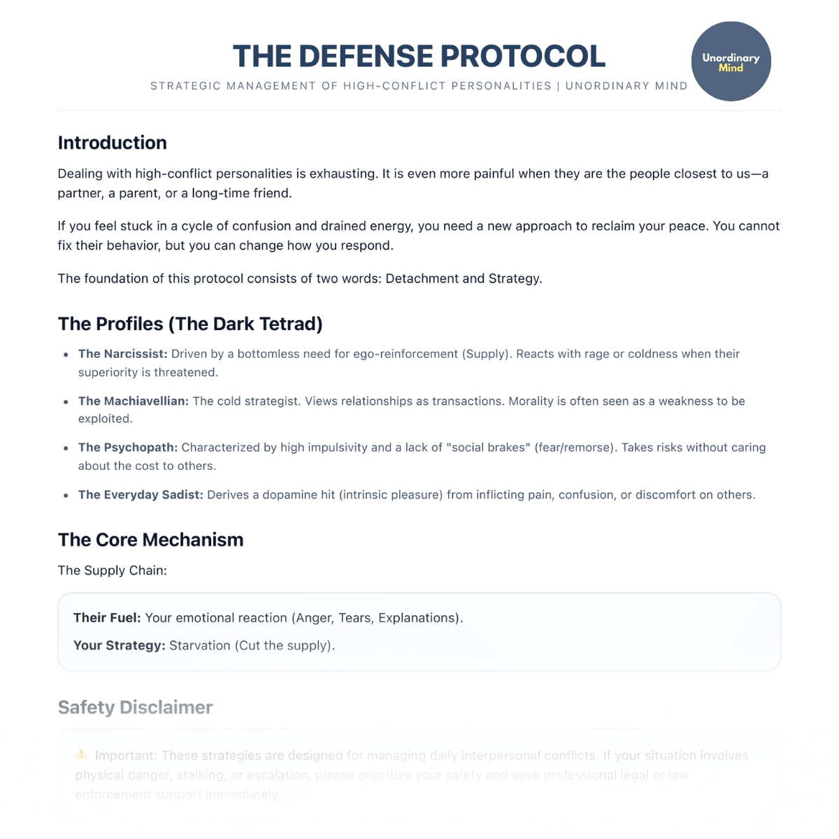 The Defense Protocol for Handling High-Conflict Personalities