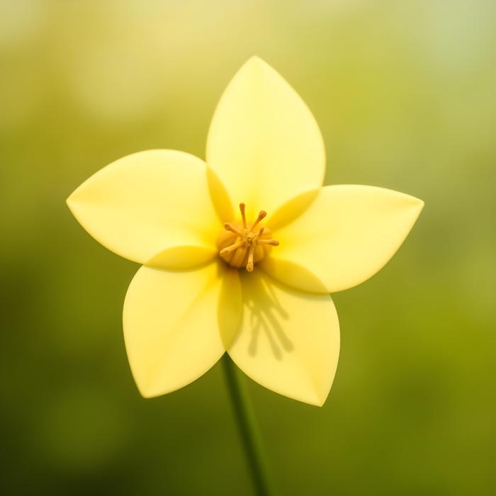 A closeup of yellow flower on bokeh blurred garden background in morning | Ai Generated