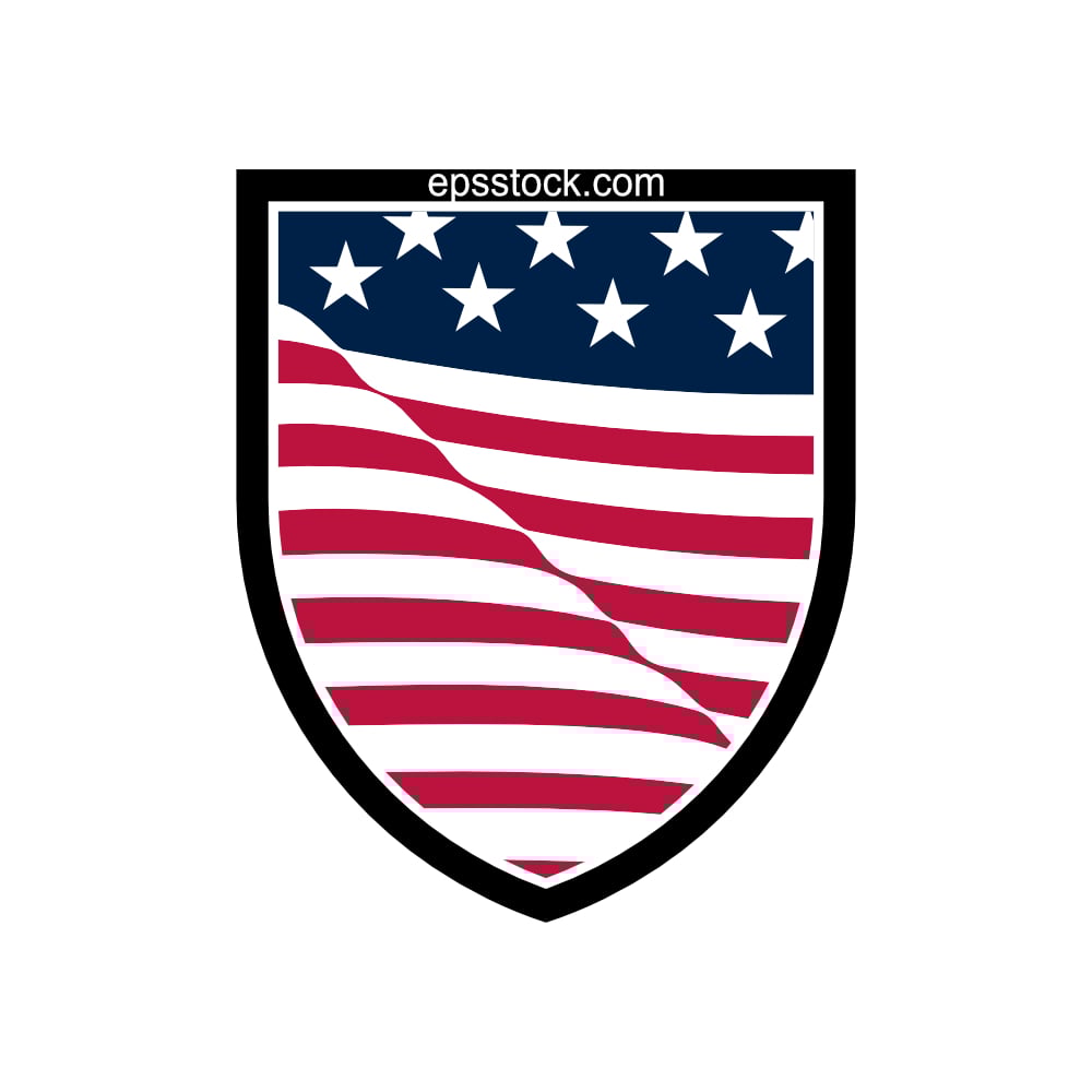 USA flag on shield