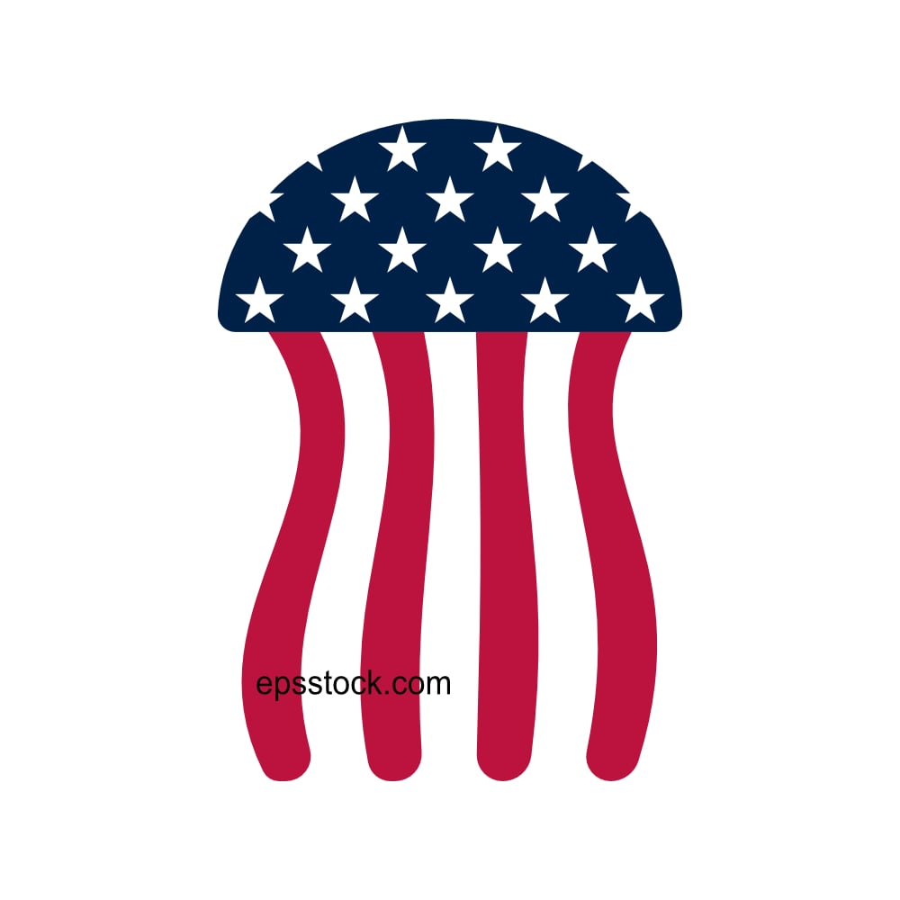American flag in the shape of a jellyfish