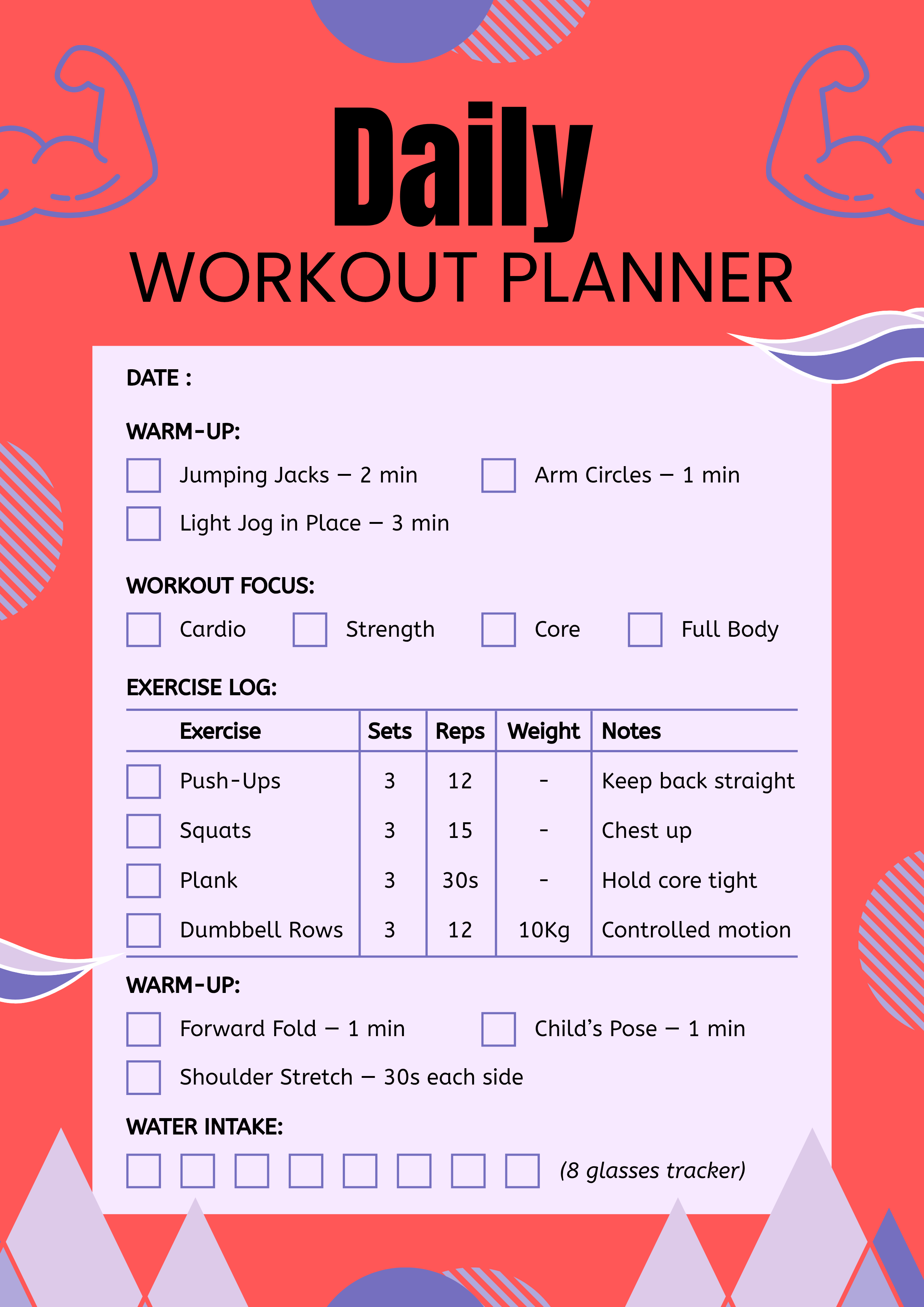 All-in-One Fitness Planner | Daily, Weekly & Monthly Workout Tracker ...