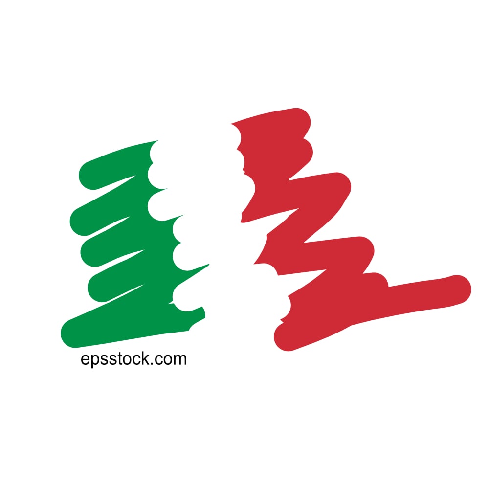 Italy flag line logo