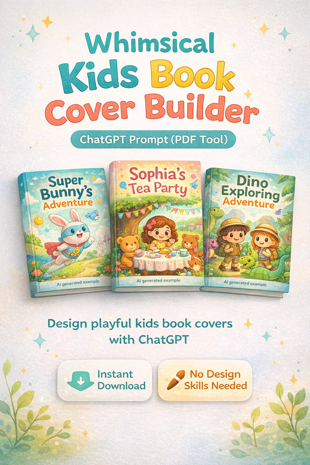 Whimsical Kids Book Cover Builder - ChatGPT Prompt to Create Children’s Book Covers in Minutes