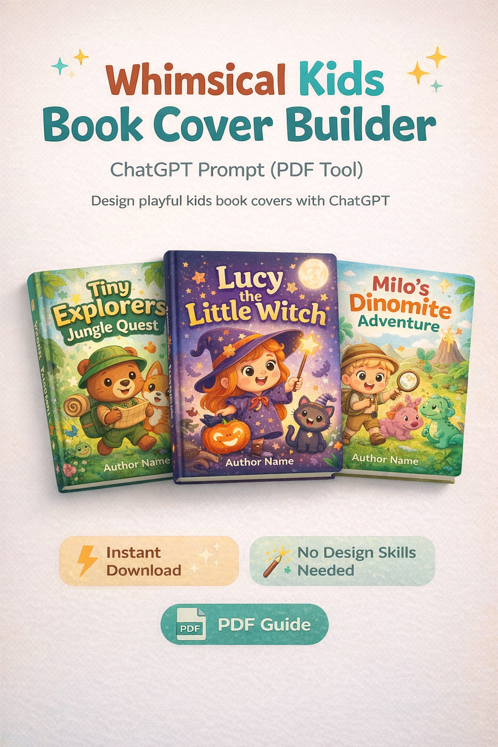 Whimsical Kids Book Cover Builder - ChatGPT Prompt to Create Children’s Book Covers in Minutes