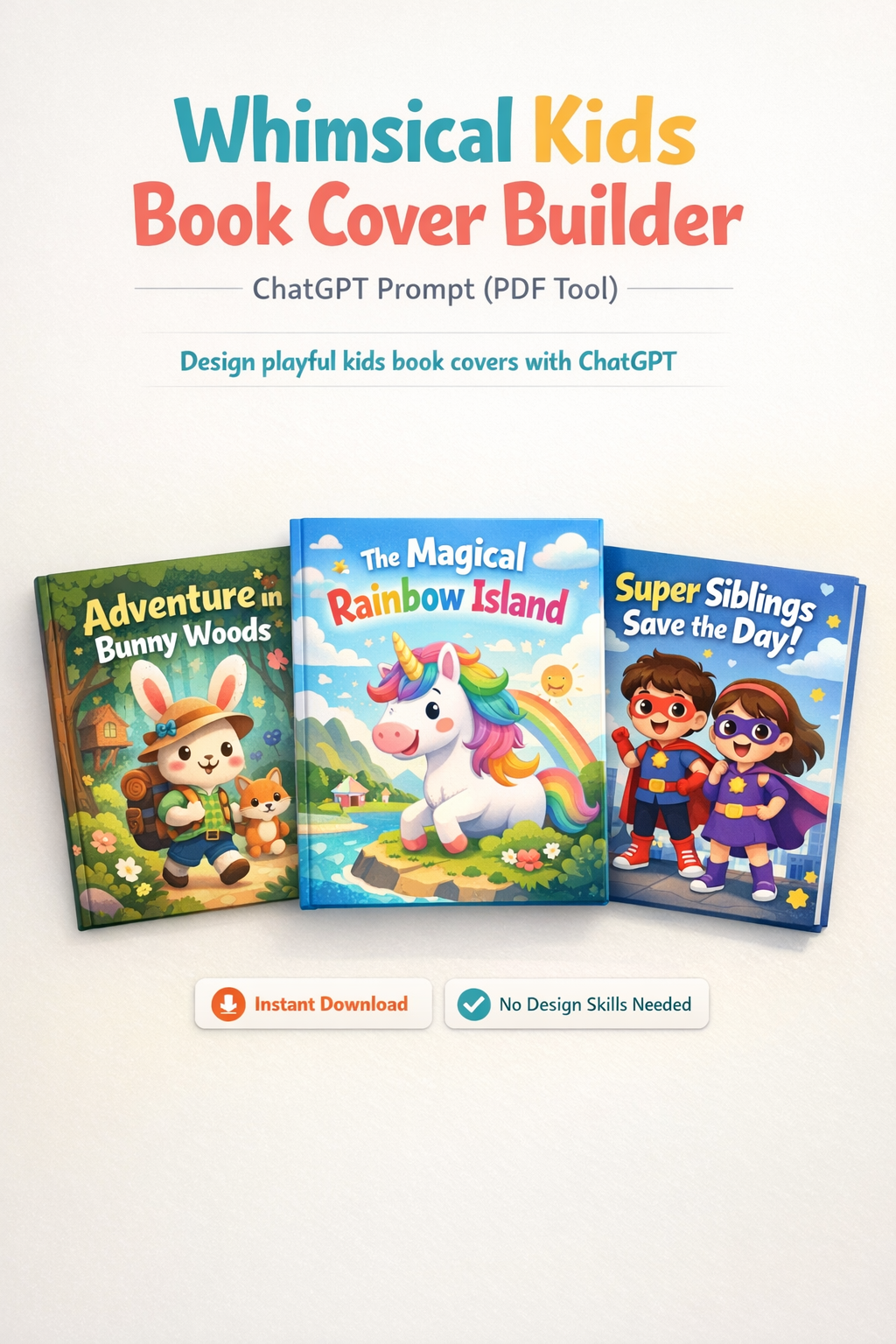 Whimsical Kids Book Cover Builder - ChatGPT Prompt to Create Children’s Book Covers in Minutes