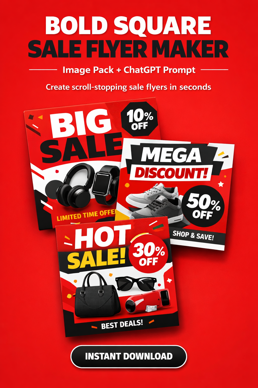 Bold Instagram Sale Flyers That Actually Sell (Image Pack + ChatGPT Prompt)