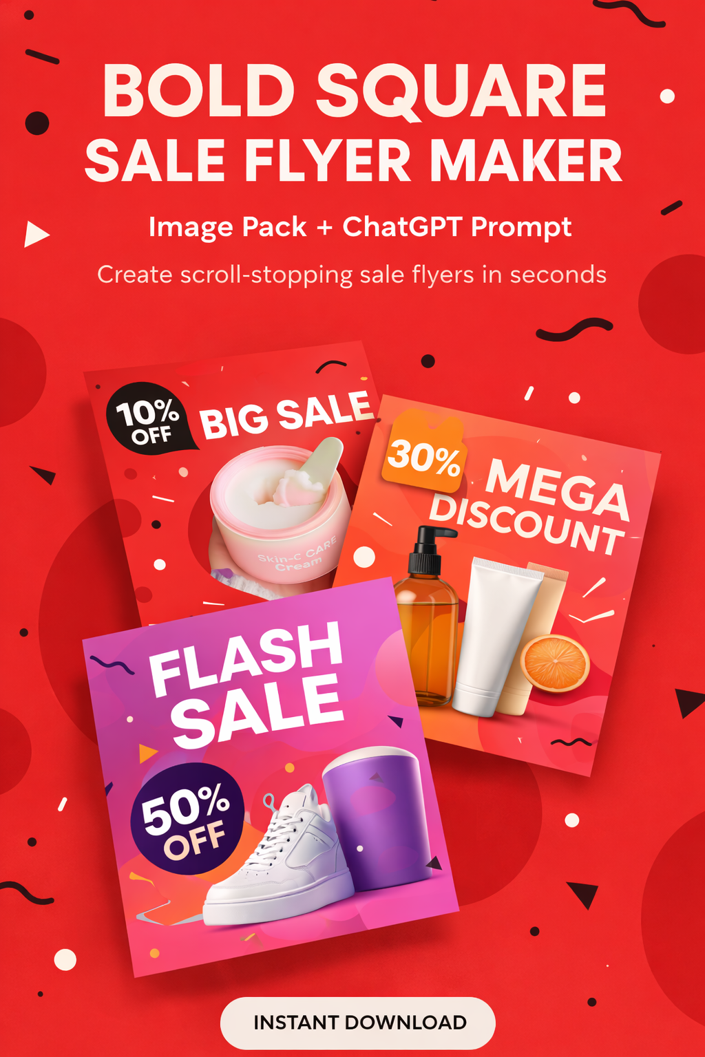 Bold Instagram Sale Flyers That Actually Sell (Image Pack + ChatGPT Prompt)