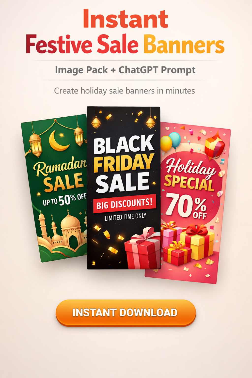 Instant Festive Sale Banners – Image Pack + ChatGPT Prompt