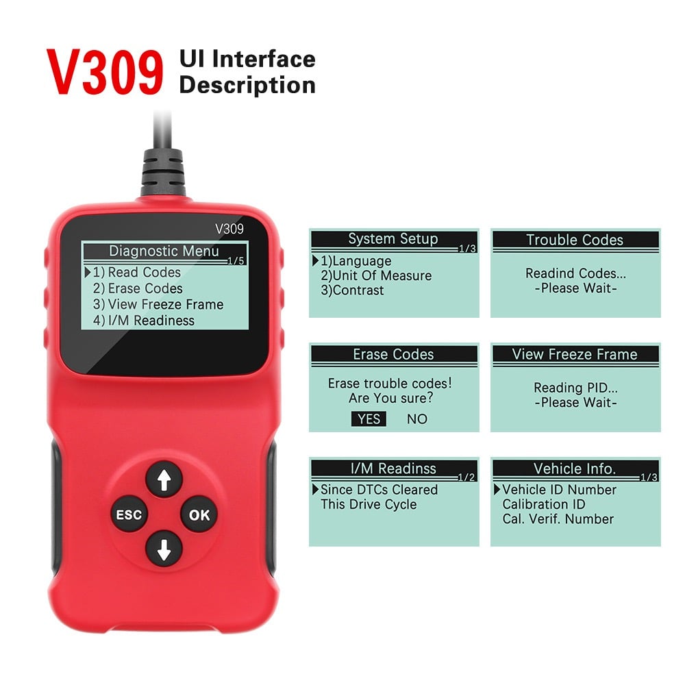 HV Universal OBDII Diagnostic Tool Scanner Code Reader Car Code Scan ...