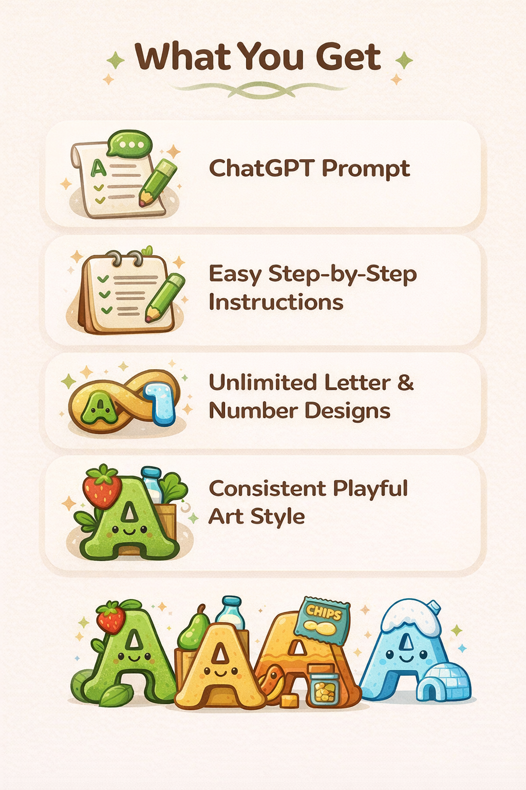 Playful Alphabet Market Create Cute Alphabet & Number Art with AI – ChatGPT Prompt