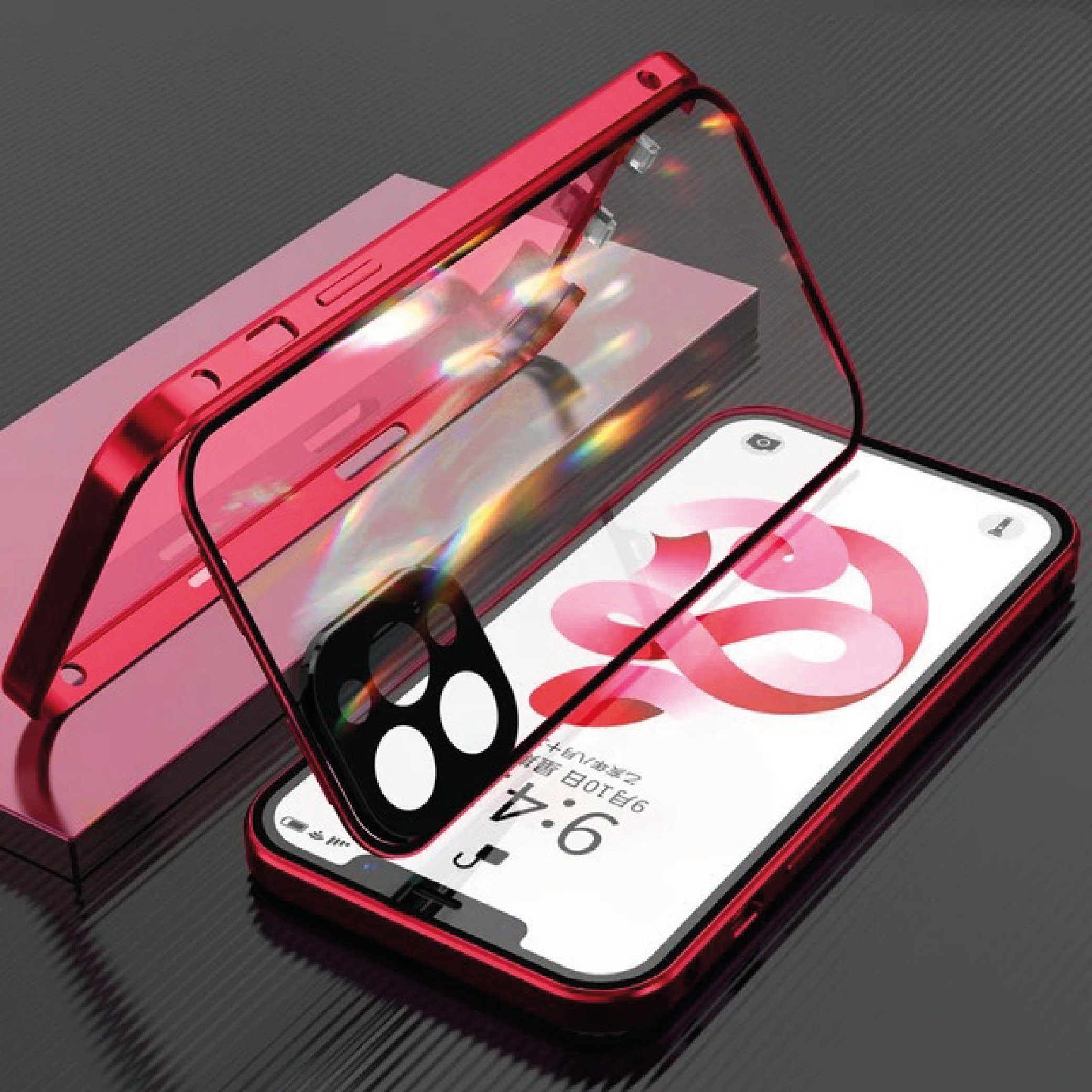 Coque iPhone 360° Protection complète métal magnétique double verre ...