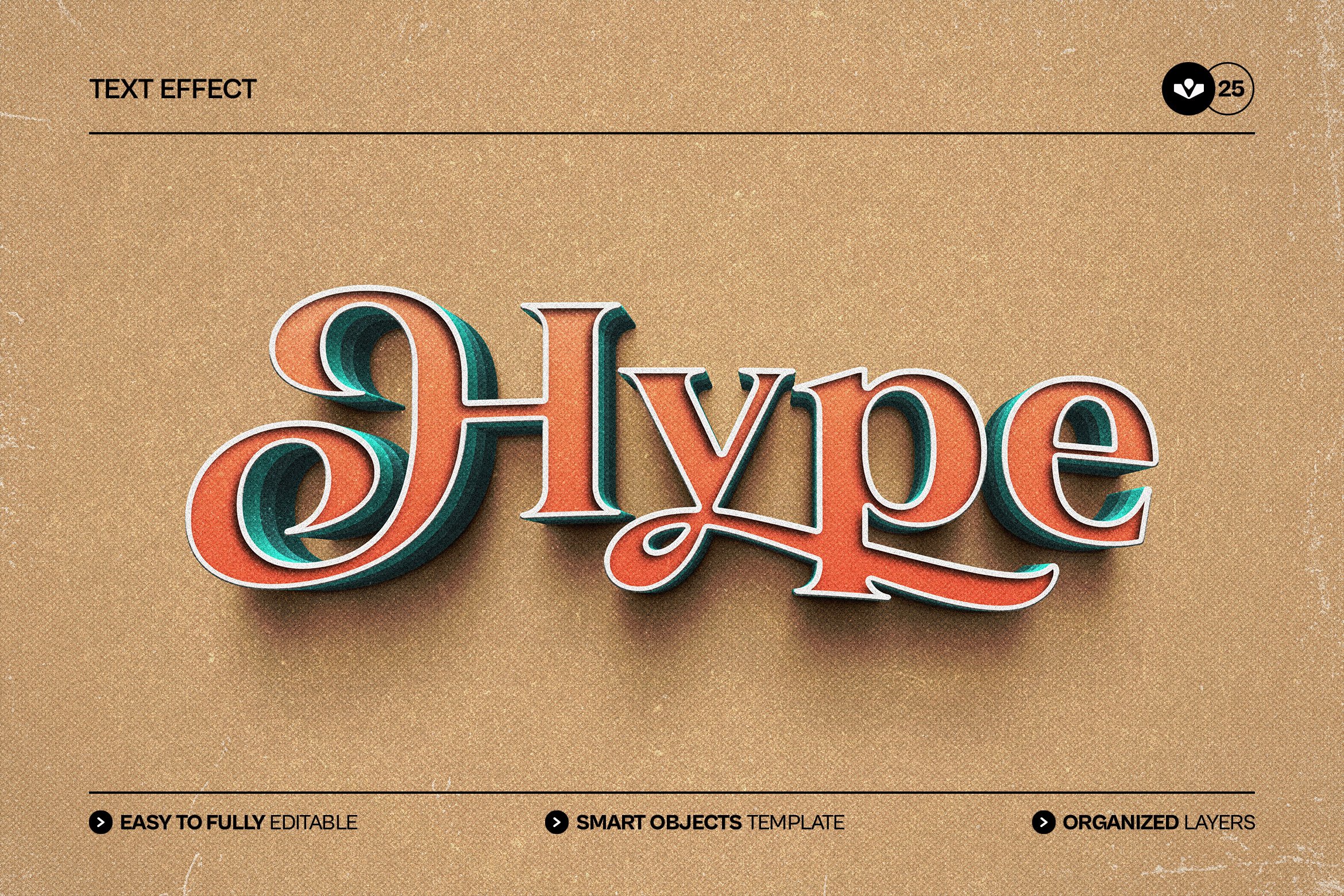 Retro Editable Text Effect - Payhip