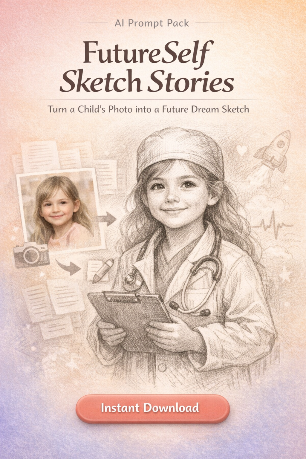Turn a Child’s Photo into a Future Dream Sketch – ChatGPT Prompt Pack