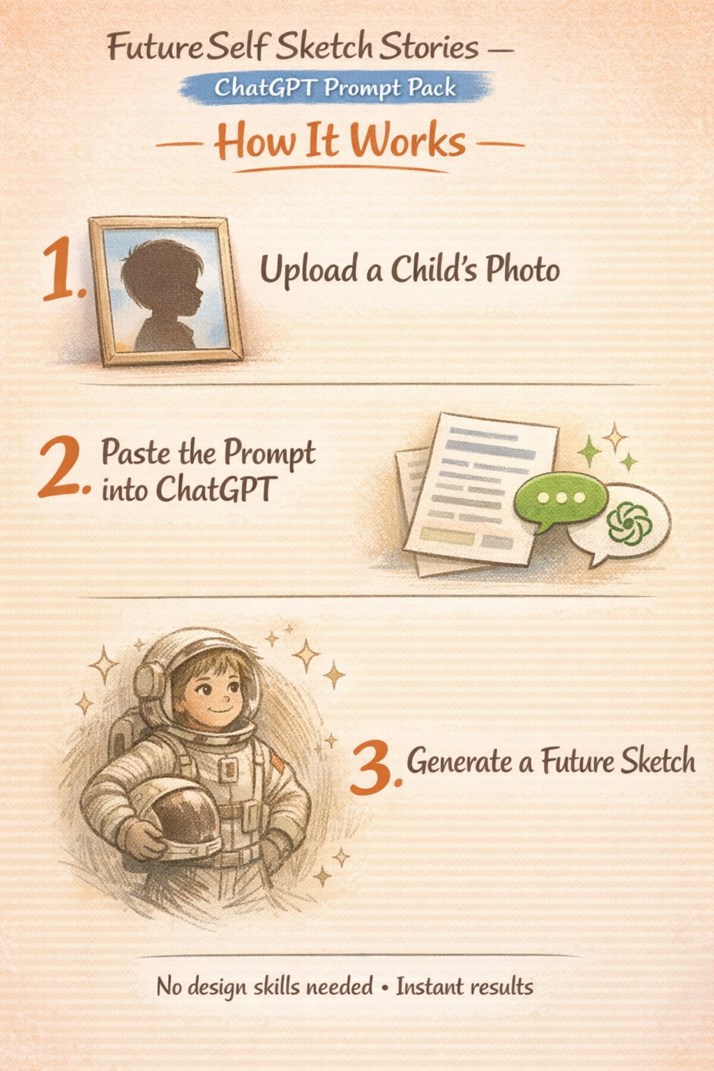 Turn a Child’s Photo into a Future Dream Sketch – ChatGPT Prompt Pack