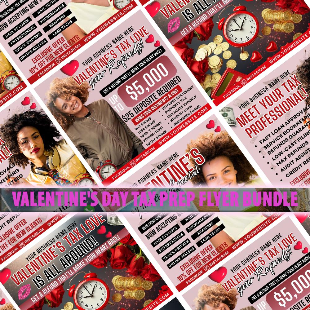 valentine tax flyer, tax prep flyer canva, editable tax flyer, tax season marketing, canva tax template, tax business flyer, holiday tax flyer, tax preparation advertising, small business flyer