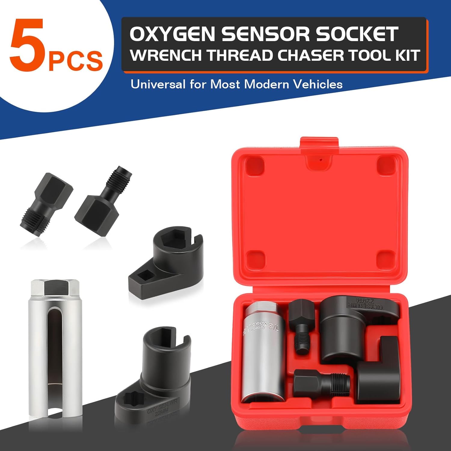 CT 5pcs 1/2" & 3/8" Drive Oxygen Sensor Socket & Thread Chaser Set - Payhip