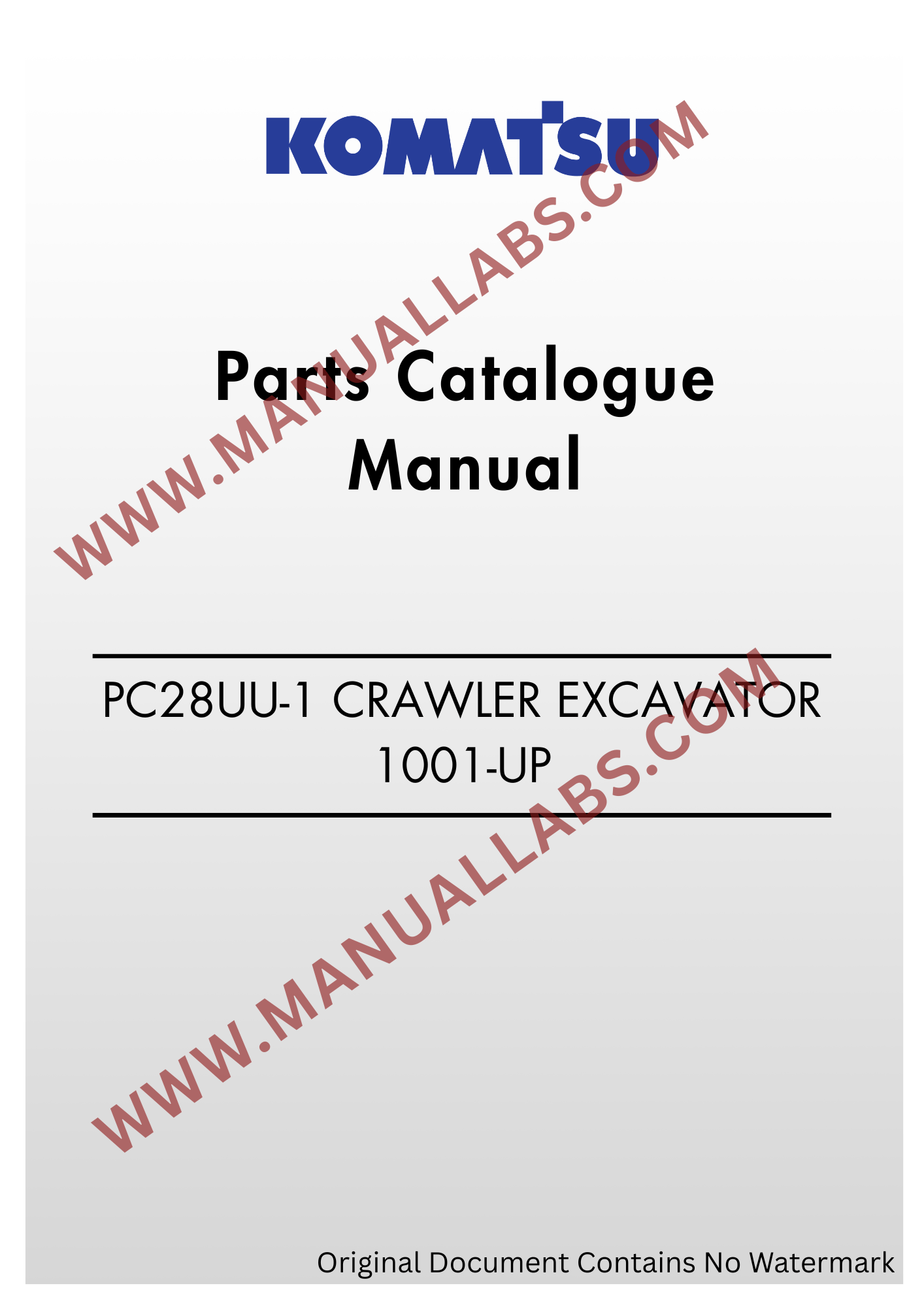 Pc28uu Radiator Flow KOMATSU PC28UU-1 Crawler Excavator Parts Catalogue Manual