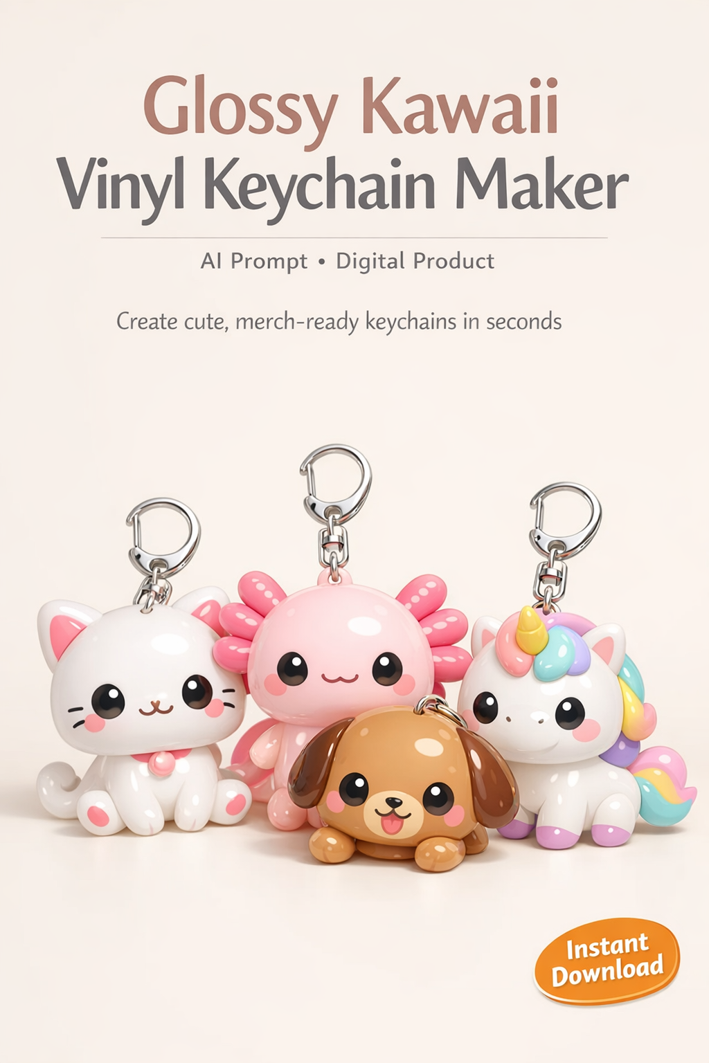 Glossy Kawaii Vinyl Keychain Maker (AI Prompt)