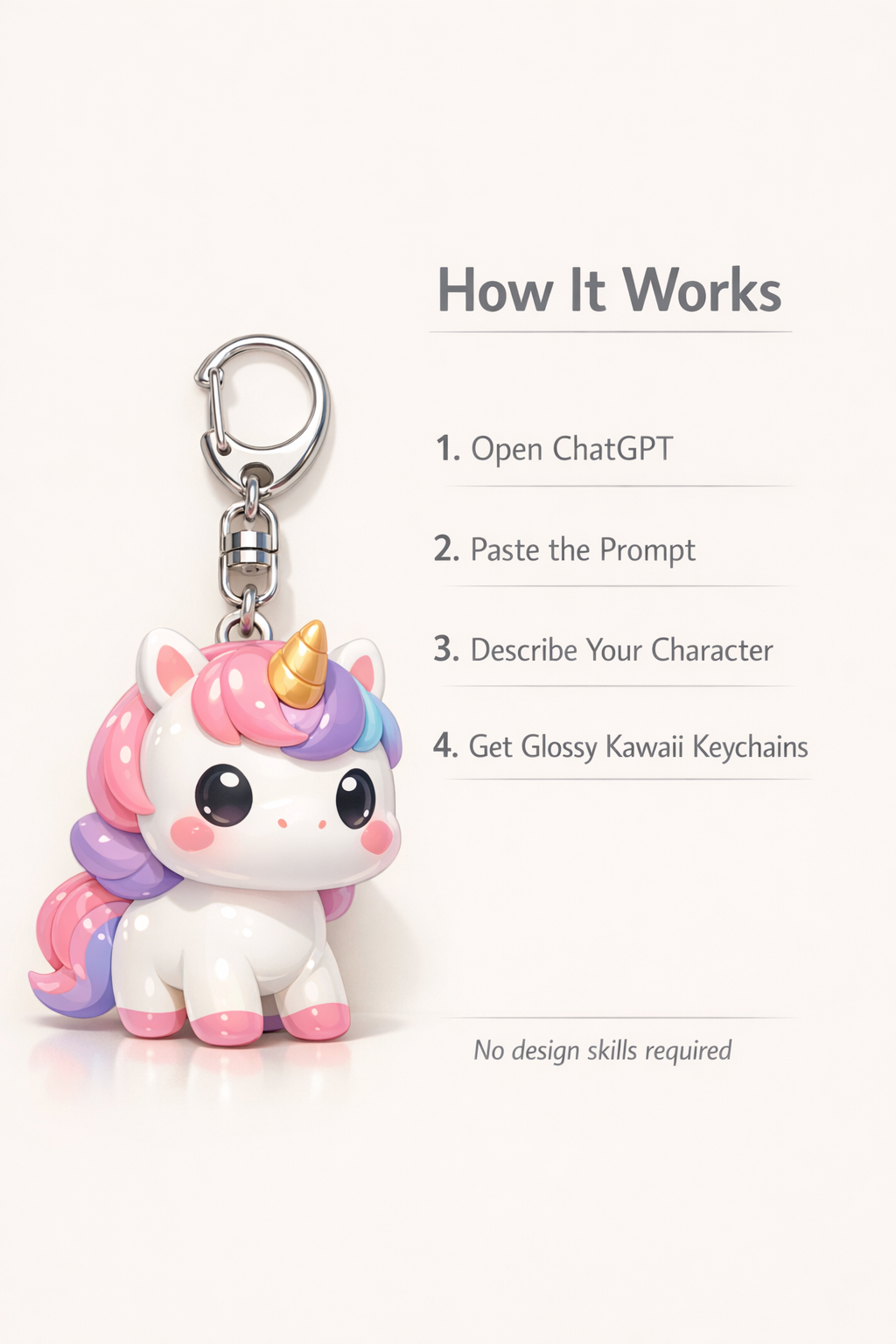Glossy Kawaii Vinyl Keychain Maker (AI Prompt)