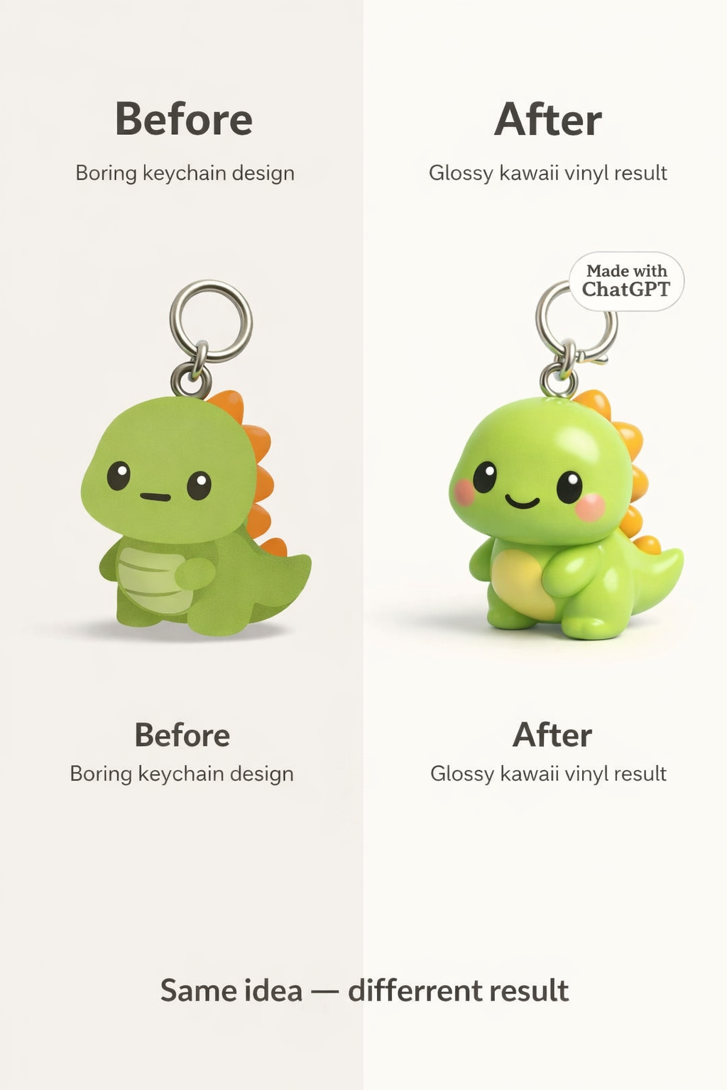 Glossy Kawaii Vinyl Keychain Maker (AI Prompt)