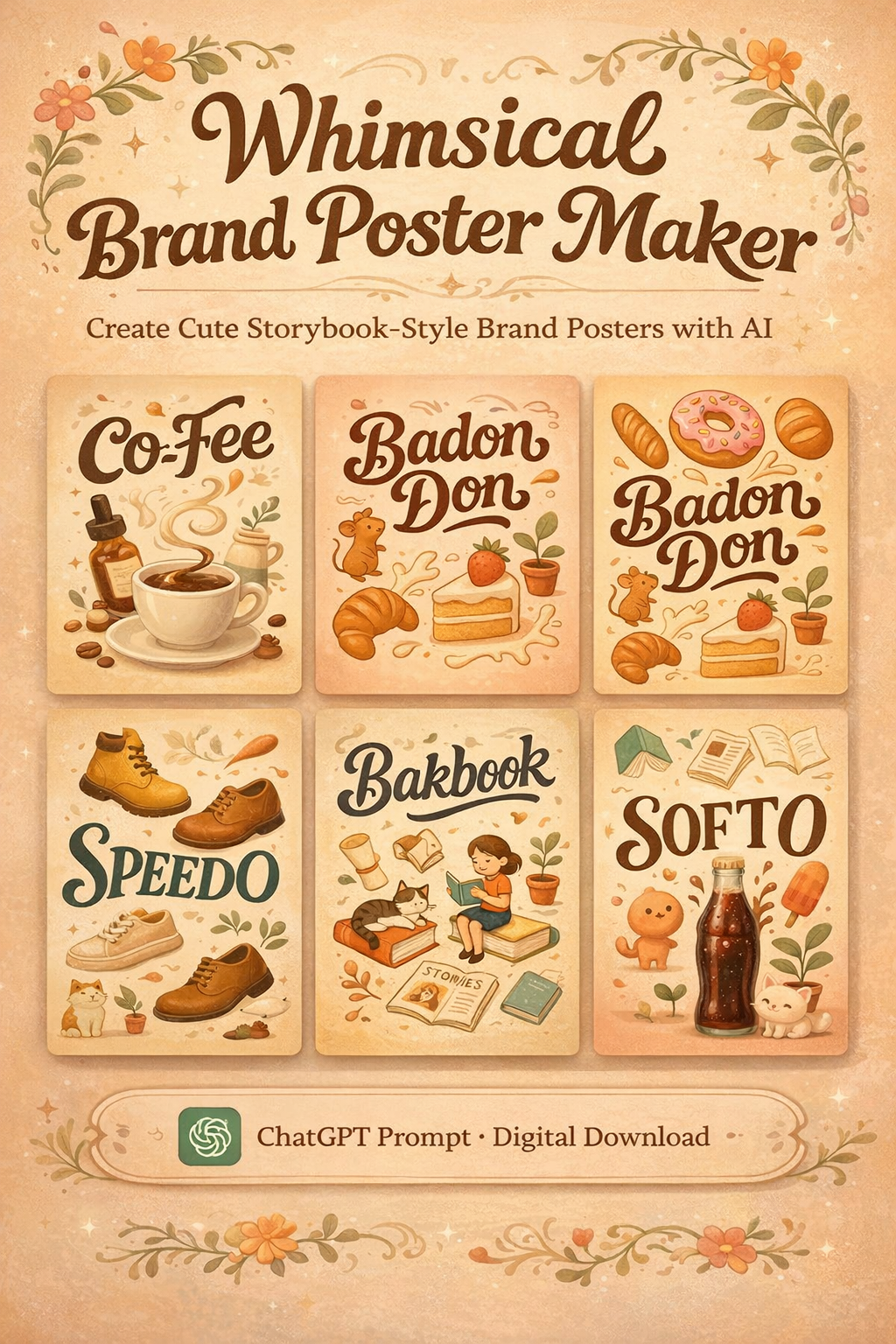 Whimsical Brand Poster Maker - Create Cute Storybook-Style Brand Posters Using ChatGPT