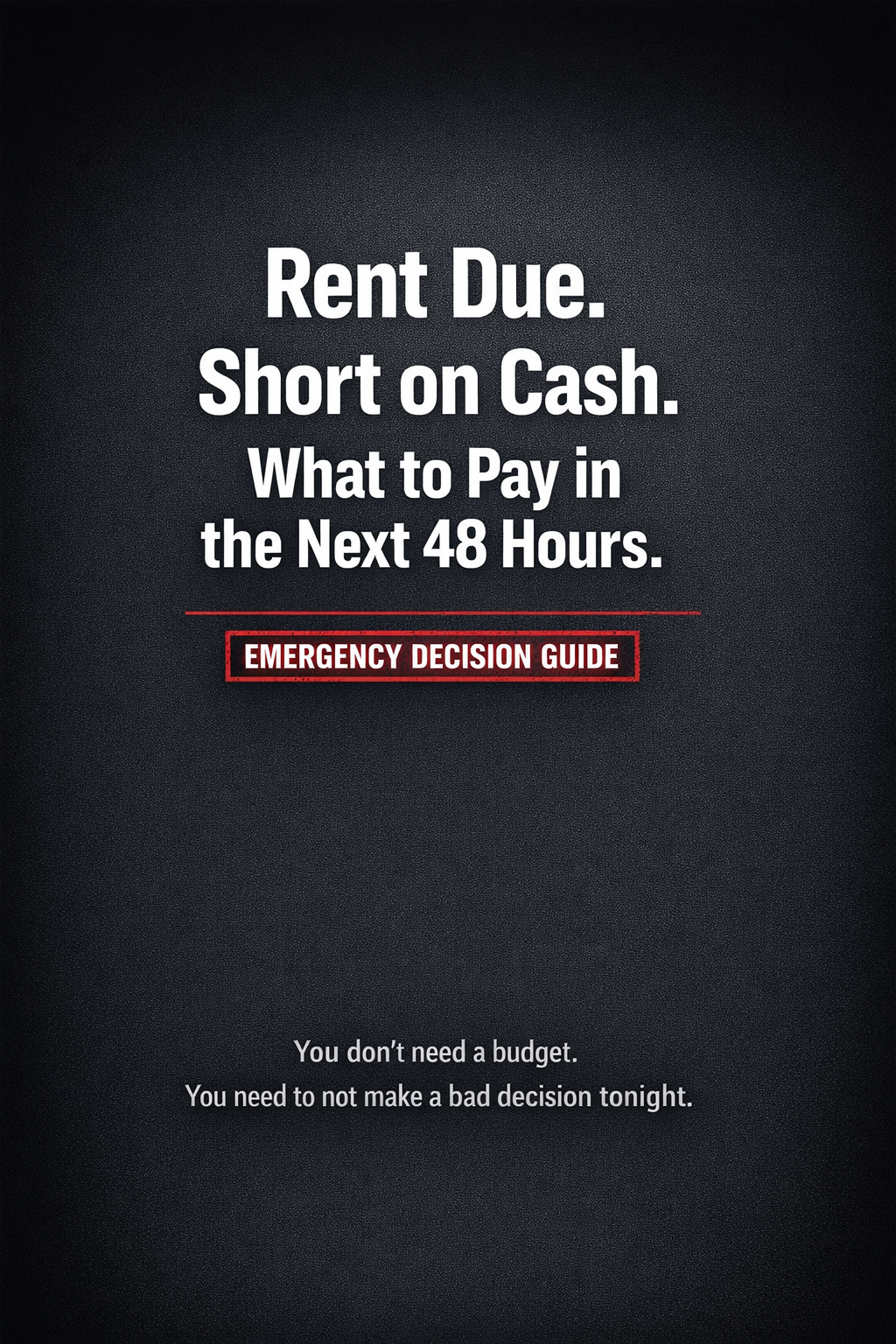 Cover of Paycheck Decision Sheet PDF – clear step-by-step guide for short paychecks, rent, and bills.