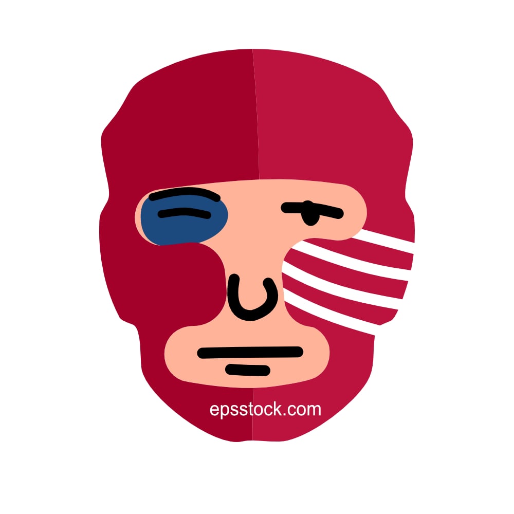 American flag on a boxer's face