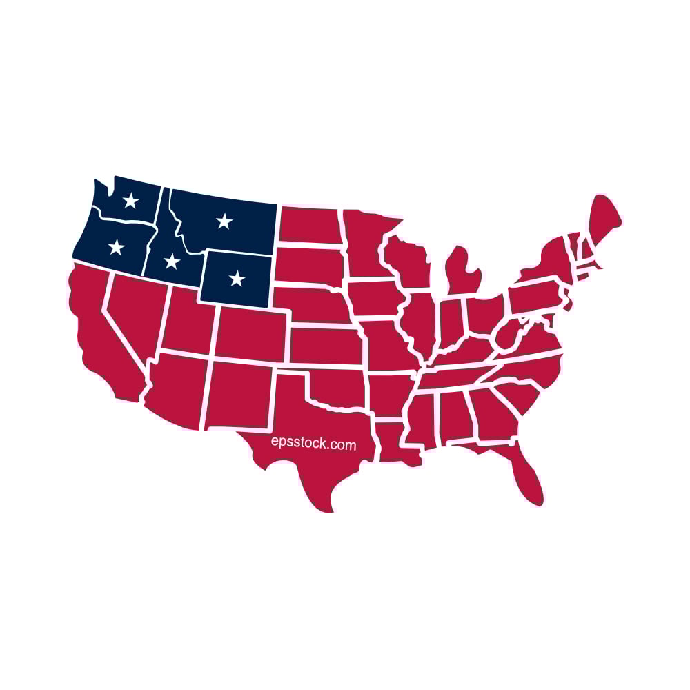 USA flag in map