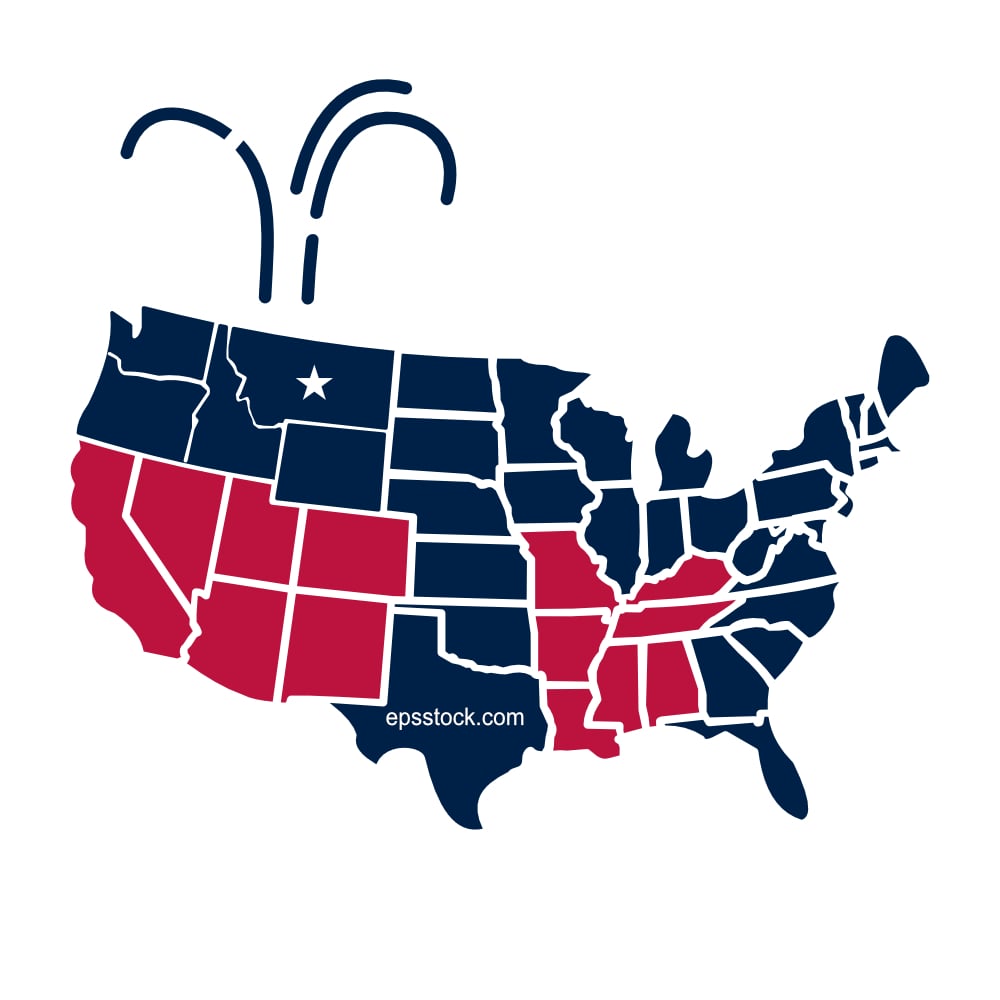 USA map in whale shape