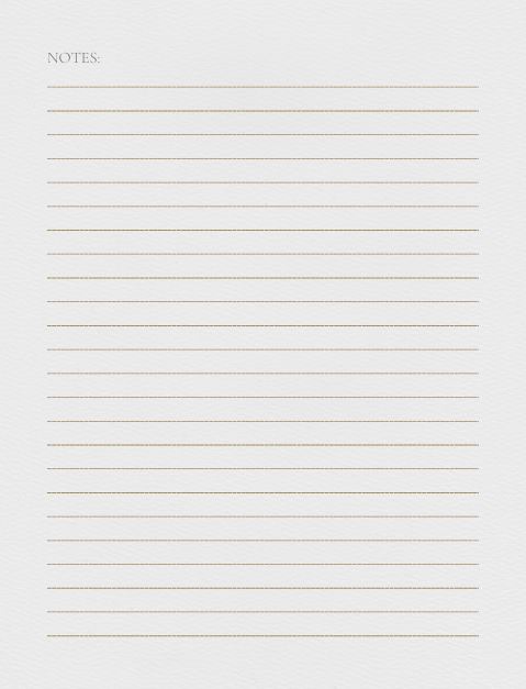 "Notes page from Vintage Self-Reflection Journal with soft illustrated design and lined space for free writing, thoughts, and reflections – warm, gentle, and timeless."